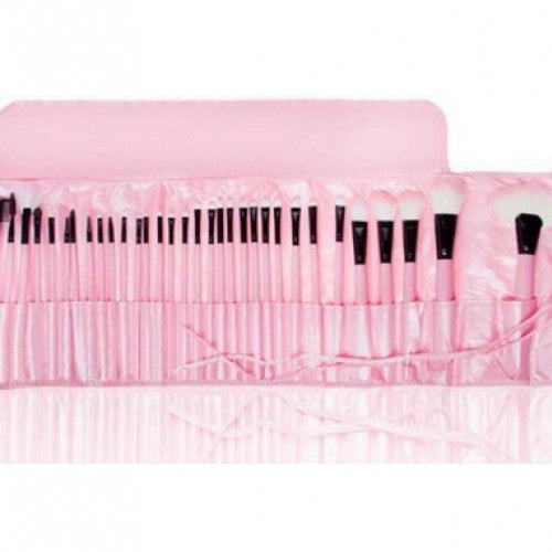 Makeup Brush Set Leather Bag